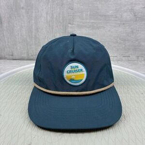 Sun Cruiser Alcohol Snapback Hat Men OSFA Teal Blue Nylon Rope Trucker Cap